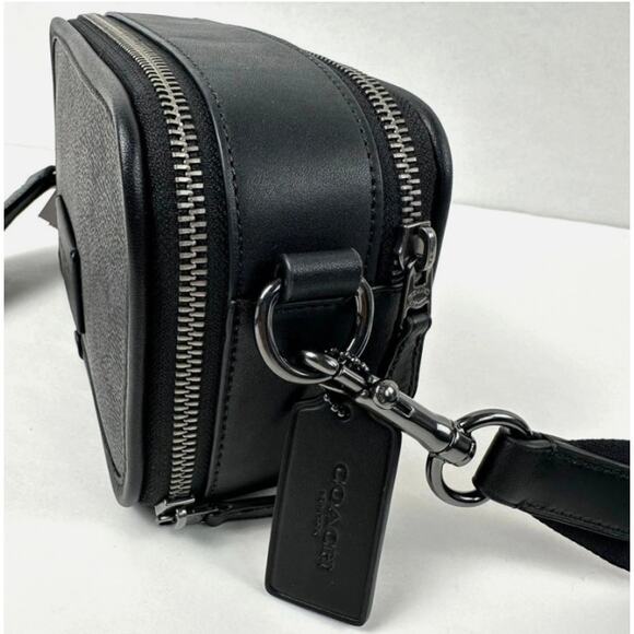 Coach CW365 Wyatt Crossbody Bag In Signature Canvas IN Charcoal/Black - Picture 3 of 8